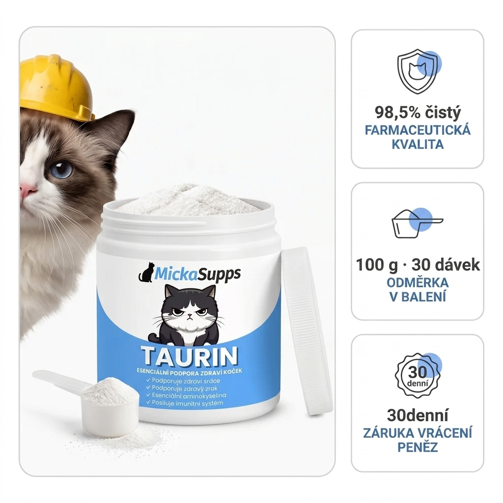 Zastavte skrytý nedostatek dřív, než se objeví příznaky, s doplňkem MickaSupps™ Taurin