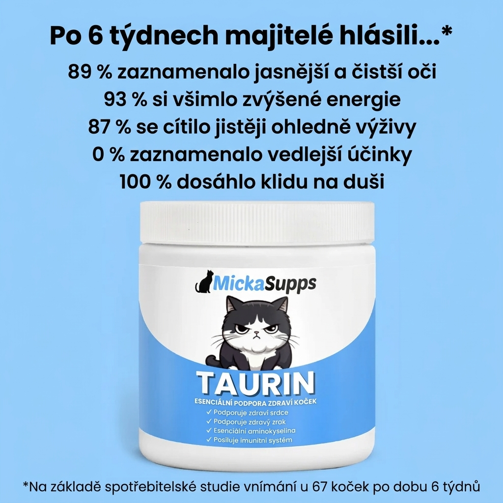Zastavte skrytý nedostatek dřív, než se objeví příznaky, s doplňkem MickaSupps™ Taurin