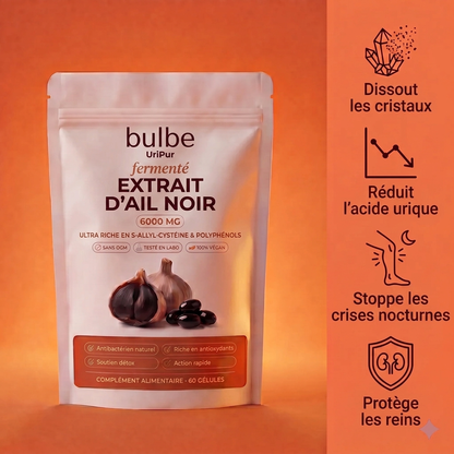 UriPur : Extrait d’ail noir fermenté sans odeur – Protocole anti-acide urique