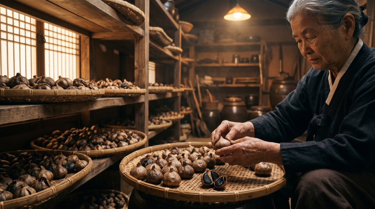 Fermentation traditionnelle de l'ail noir en Corée